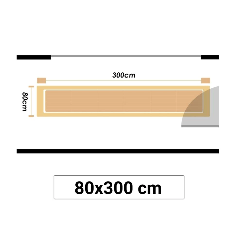 Illustraionen visar en lång hallmatta i storlek 80x300cm.