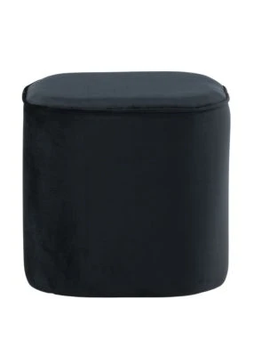 Puff Adela Velvet Svart 44x44 cm