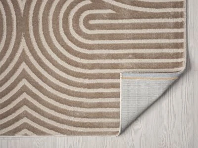 Denna produkten heter Bella Zen Mörkbeige Gångmatta i Mörkbeige färg från 227,00 kr, tillverkad av Polyester & Polypropylen material - SE Mattor