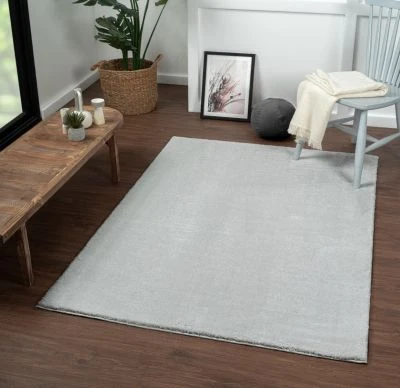 Tvättbar Mjuk Ryamatta Cloudy Silver