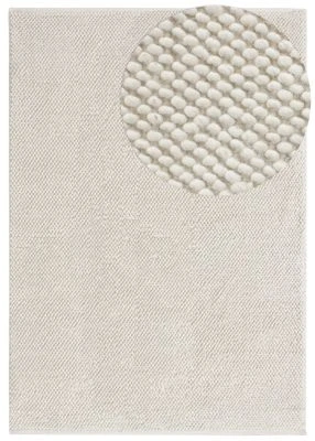 Denna produkten heter Haga, tillverkad av 80% Ull & 20% Bomull material med en vacker Offwhite färg - SE Mattor