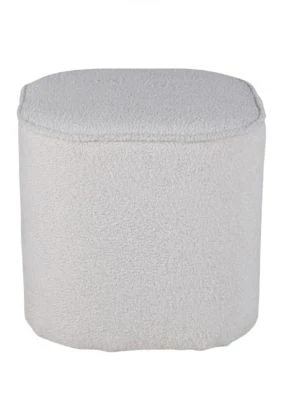Puff Adela Teddy Vit 44x44 cm