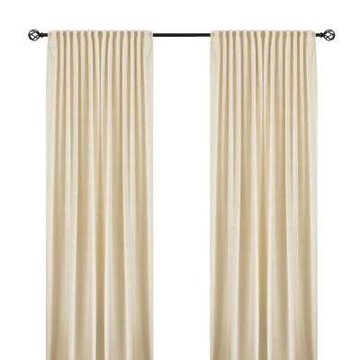 Rumsförmörkande Sammetsgardin 2-pack Mathilde Beige