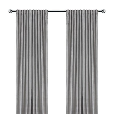 Rumsförmörkande Sammetsgardin 2-pack Mathilde Silver