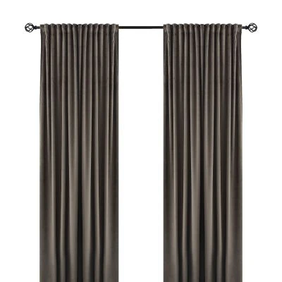 Rumsförmörkande Sammetsgardin 2-pack Mathilde Taupe