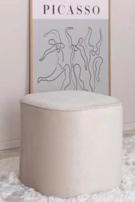 Puff Adela Velvet Vit 44x44 cm