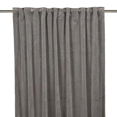 Velvet Grå Sammetsgardiner 2-Pack
