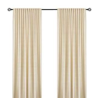 Rumsförmörkande Sammetsgardin 2-pack Mathilde Beige