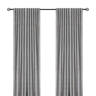 Rumsförmörkande Sammetsgardin 2-pack Mathilde Silver