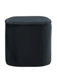 Puff Adela Velvet Svart 44x44 cm