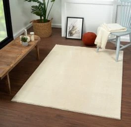 Tvättbar Mjuk Ryamatta Cloudy Ljusbeige