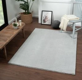 Tvättbar Mjuk Ryamatta Cloudy Silver