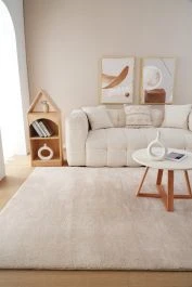 Tvättbar Mjuk Ryamatta Fluffy Beige
