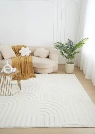 Tvättbar Mjuk Ryamatta Fuzzy Soma Offwhite