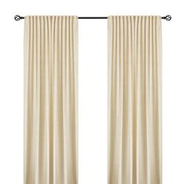 Rumsförmörkande Sammetsgardin 2-pack Mathilde Beige