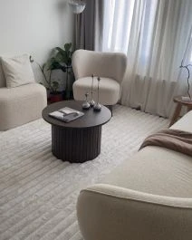 Tvättbar Pälsmatta Rabbit Stripe Offwhite