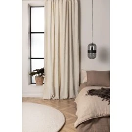 Rumsförmörkande Sammetsgardin 2-pack Kristallglans Beige