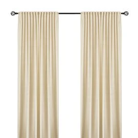 Rumsförmörkande Sammetsgardin 2-pack Mathilde Beige