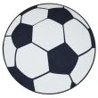Denna produkten heter Zappy Football, tillverkad av Polyester material med en vacker Vit/Svart färg - SE Mattor