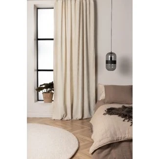 Rumsförmörkande Sammetsgardin 2-pack Kristallglans Beige