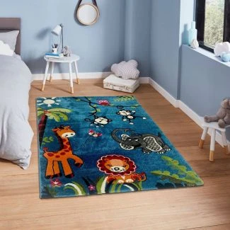 Diamond Jungle Blå Barnmatta