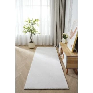 Gångmatta Fluffy Offwhite