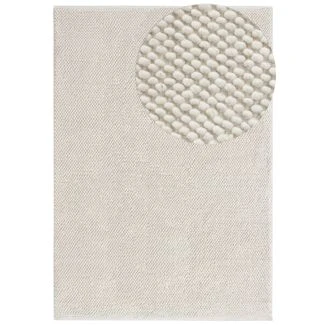 Denna produkten heter Haga, tillverkad av 80% Ull & 20% Bomull material med en vacker Offwhite färg - SE Mattor