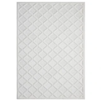 Denna produkten heter Kino Nexo Offwhite Inom- och utomhusmatta, tillverkad av Polypropylen material med en vacker Offwhite färg - SE Mattor