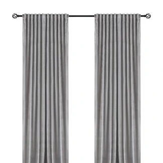 Rumsförmörkande Sammetsgardin 2-pack Mathilde Silver