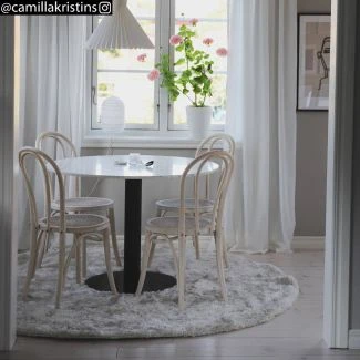 Ryamatta Rund Midelt Beige