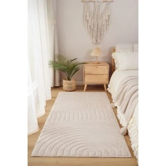 Denna produkten heter Pälsmatta Rabbit Bene 80x300 cm Ljusbeige, tillverkad av Polyester material med en vacker Ljusbeige färg - SE Mattor