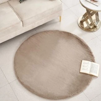 Rund Rabbit Fur Taupe