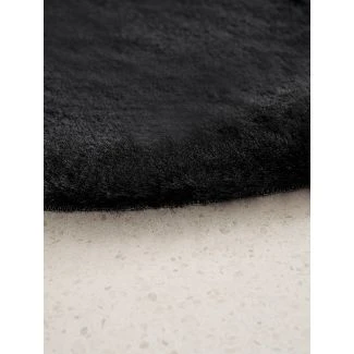 Rund Rabbit Fur Svart