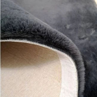 Rabbit Fur Mörkgrå Ø Rund 160 cm