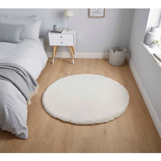 Rund Rabbit Fur Beige