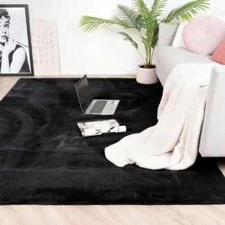 Rabbit Fur Svart 200x290 cm