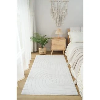 Denna produkten heter Pälsmatta Rabbit Peak 80x300 cm Offwhite, tillverkad av Polyester material med en vacker Offwhite färg - SE Mattor