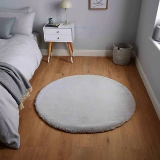 Rund Rabbit Fur Silver