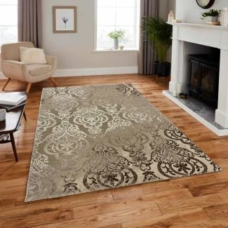 Denna matta heter Thema Bay Beige Modern Matta i  från 499,00 kr, tillverkad av Polyester material.