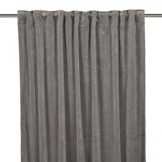 Velvet Grå Sammetsgardiner 2-Pack