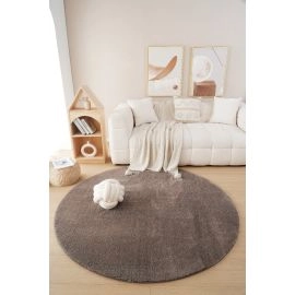 Rund Fluffy Taupe