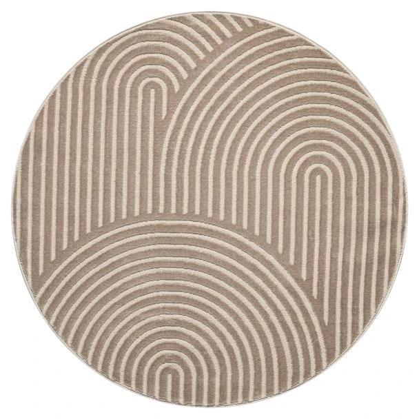 Denna produkten heter Bella Zen, tillverkad av Polyester & Polypropylen material med en vacker Mörkbeige färg - SE Mattor