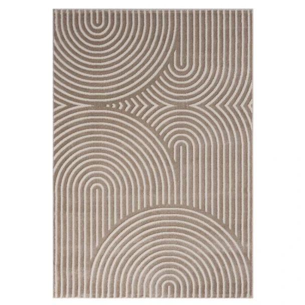 Denna produkten heter Bella Zen, tillverkad av Polyester & Polypropylen material med en vacker Mörkbeige färg - SE Mattor