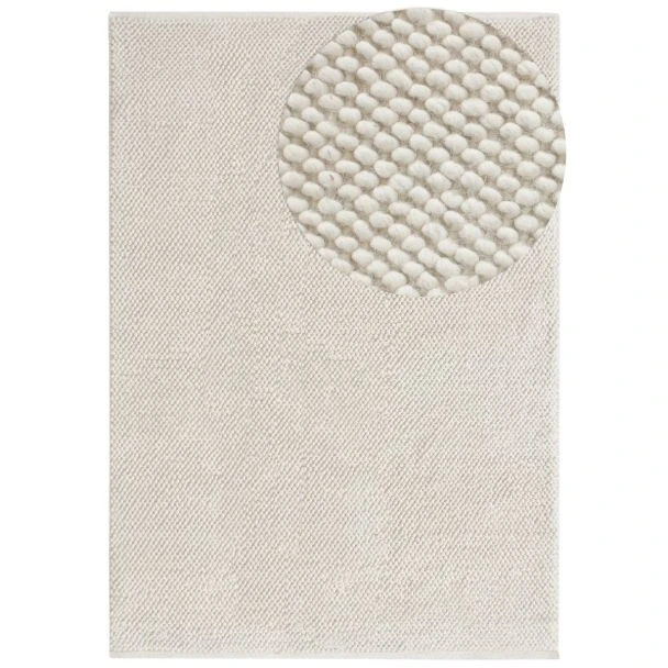 Denna produkten heter Haga, tillverkad av 80% Ull & 20% Bomull material med en vacker Offwhite färg - SE Mattor