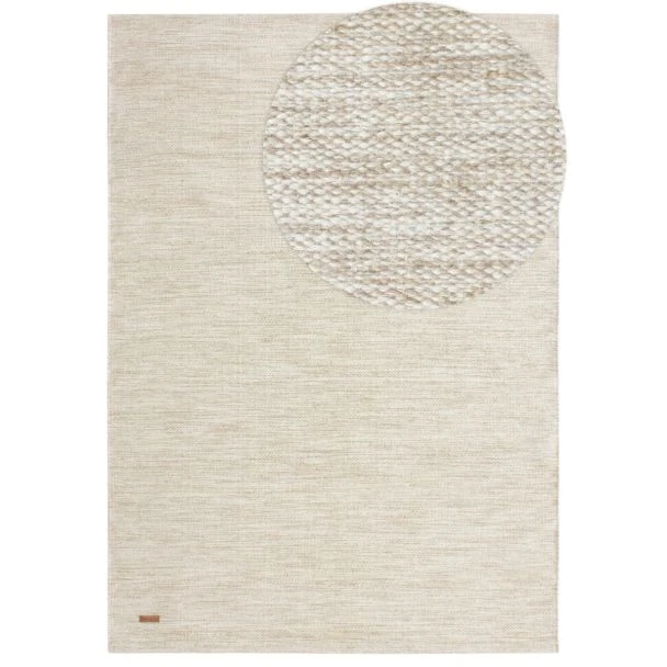 Denna produkten heter Lunda, tillverkad av 80% Ull & 20% Bomull material med en vacker Beige färg - SE Mattor