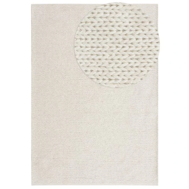 Denna produkten heter Mellby, tillverkad av 80% Ull & 20% Bomull material med en vacker Offwhite färg - SE Mattor