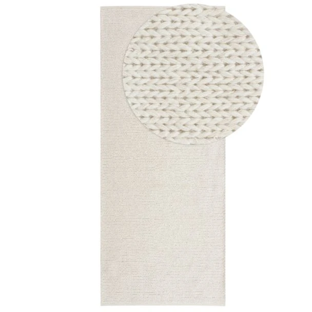Denna produkten heter Mellby, tillverkad av 80% Ull & 20% Bomull material med en vacker Offwhite färg - SE Mattor