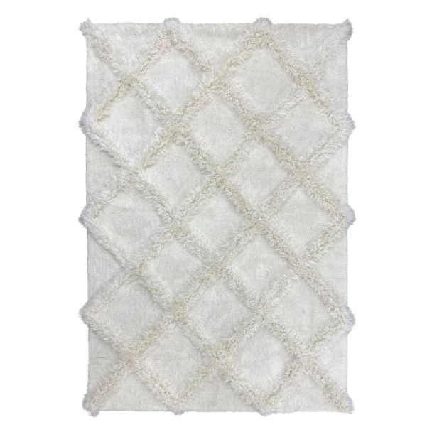 Denna produkten heter Moody Flo, tillverkad av Polyester material med en vacker Vit färg - SE Mattor