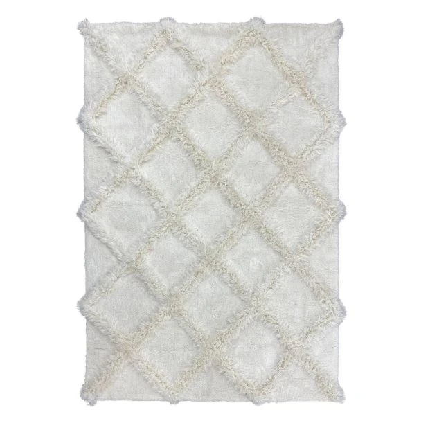 Denna produkten heter Moody Flo, tillverkad av Polyester material med en vacker Vit färg - SE Mattor
