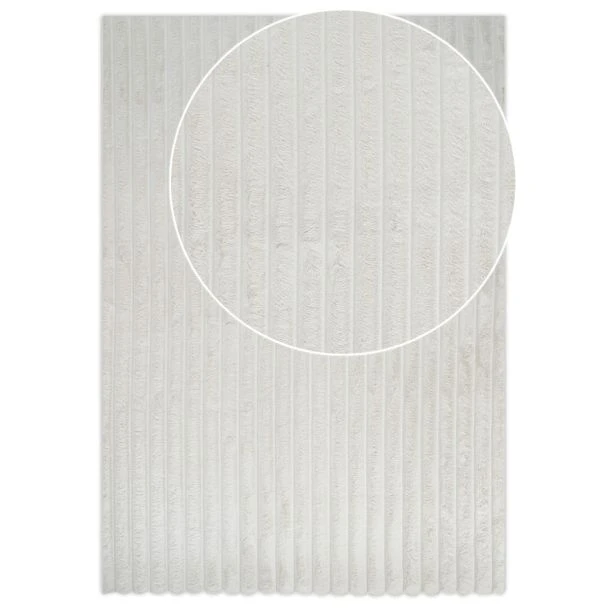 Denna produkten heter Rabbit Stripe, tillverkad av Polyester material med en vacker Offwhite färg - SE Mattor